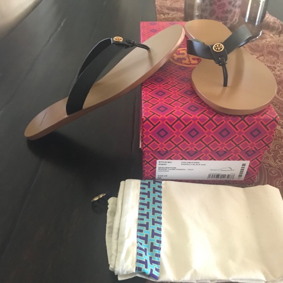 Tory Burch Manon Black Thing Sandals - Picture 3 of 7